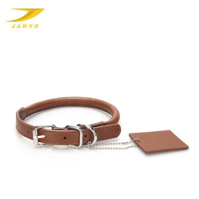 China Wholesale Viable Luxury Stain PU Leather Pet Training Collar Premium Leather Dog Collar for sale