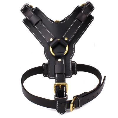 China Real Large Dog Custom Walking Training Dog Harness Leather Vest Large Arms Adjustable Strap For German Shepherd Labrador Husky Dogs for sale