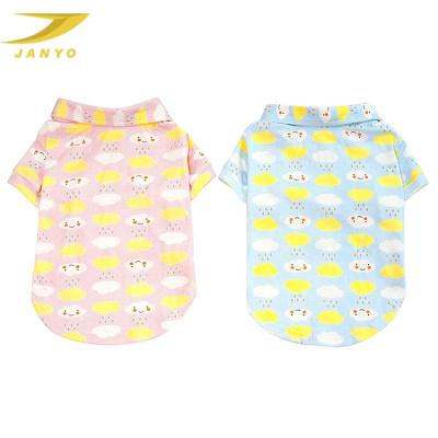 China Wholesale Viable Warm Cotton 100% Cotton Polo Shirt Flower Summer Blue Dog Clothes for sale