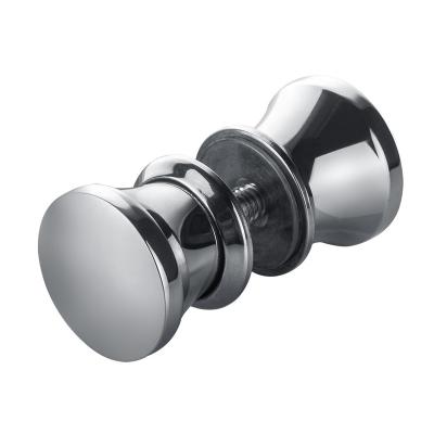 China Modern Decorative Clear Glass Door Knobs Bathroom Door Handle Small Stainless Steel for sale