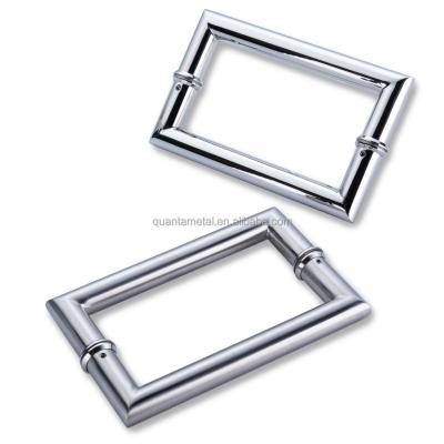 China Matte Black Door Handle Modern Rectangular Offset Stainless Steel Pull Handle for sale