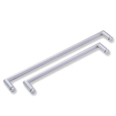 China Modern Brushed 304 Stainless Steel Flat Shower Room Door Handle Tube Pull Handle for sale