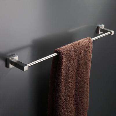 China Modern Wall Mounted Towel Rod Rail Stainless Steel Single Accessory Bathroom Towel Rack for sale