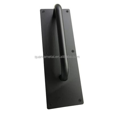 China Modern Stainless Steel Door Handle Black Pull Handle With Plate for sale