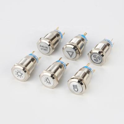 China 19mm Keysswitch 2 Speed ​​3 Speed ​​Base Copper Point 3 Point Black White Pin With Metal Push Button Switch OH Series for sale