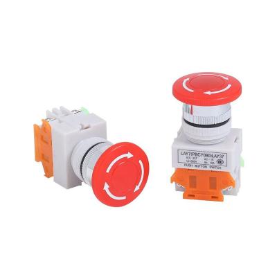 China Self-locking Rotary Momentary Red Mushroom Emergency Stop Master Push Button Switch for sale