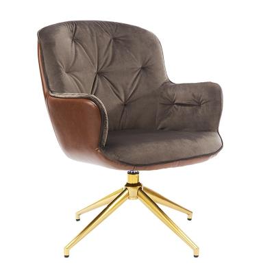 China Factory Swivel Leisure Armchair Leg Velvet Lounge Chair Golden Lounge Chair For Home Office Cafe for sale