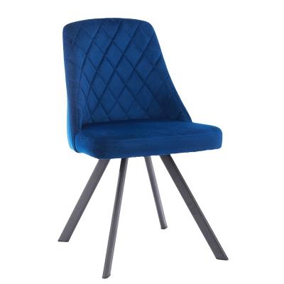 China Metal Design Blue Velvet Metal Frame Quilted Chair Home Chair Dining Chair for sale