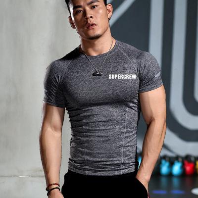 China Custom Printing Anti-Shrink Logo Dry-fit Polyester T-shirt Light Weight Cool Men Sports Gym T-shirt Tee for sale