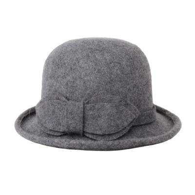 China Custom Made Vintage Australian Style Hat Handmade 100% Wool Flat Brim Wide Brim Tough Felt Fedora Hats for sale