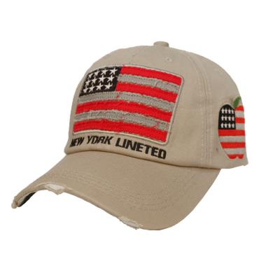 China USA New York JOINT Custom Hot Selling Embroidery Sample Free Wash Plain Distressed Worn Out Baseball Caps for sale