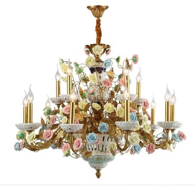 China Modern Chandelier Traditional Fancy Decorative Luxury Handmade Grade Jansoul Flower Pendant Light for sale