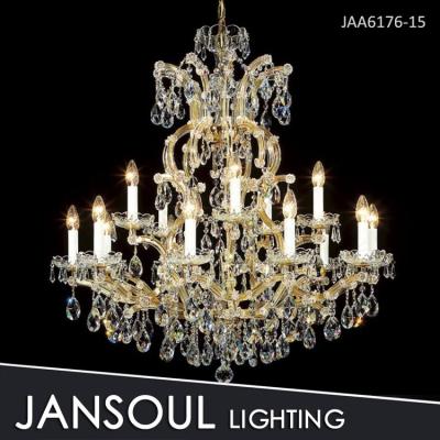 China High quality classic European home or hotel 15 lights crystal chandelier for sale