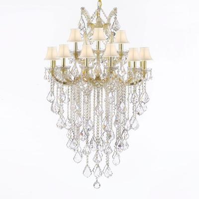 China Jansoul 19 Contemporary Lights Chinese cream white k9 shade in crystal on chandelier hot sale good quality for sale