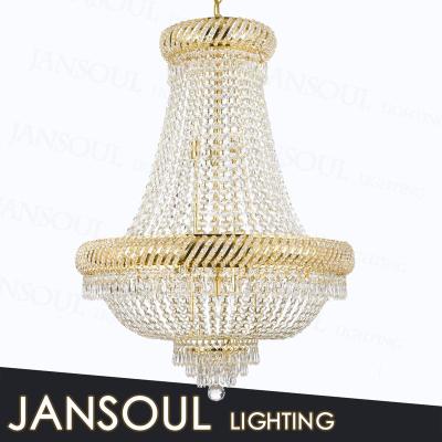 China New Gold Empire European Arraival Clear Glass Crystal Chandelier Led Pendant Lamp Zhongshan Style Led Pendant Light for sale