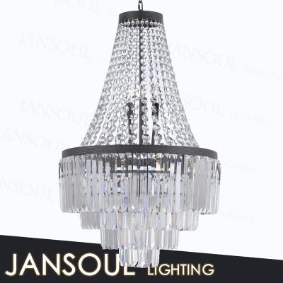 China Chinese Modern Black Indoor Decorative Glass Crystal Victorian Glass Chandelier Iron Lighting Pendant Lamp Jansoul Led Pendant Lamp for sale