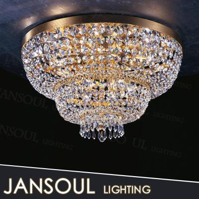 China Modern Led Pendant Lamp Chinese Newest Hand Made Round Crystal Colored Hanging Ceiling Light Fixtures Panel Lamp Chandelier for sale