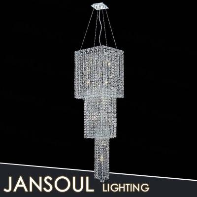 China Led part of 2015 new products modern rectangular crystal chandelier European style pendant lamp/ceiling light wedding decoration for sale