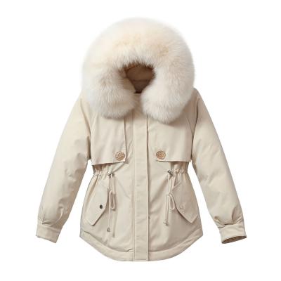 China 2021 New Winter Cotton Fur Coat Ladies Collar Ladies Short Parka Women's Breathable Hooded Jacket for sale