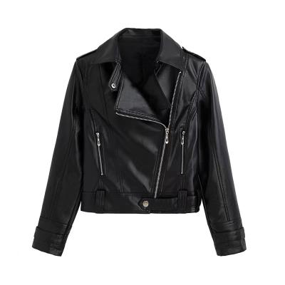 China 2021 Autumn Durable Short PU Leather Jacket Women Slim Fit Fashion Biker Jacket for sale