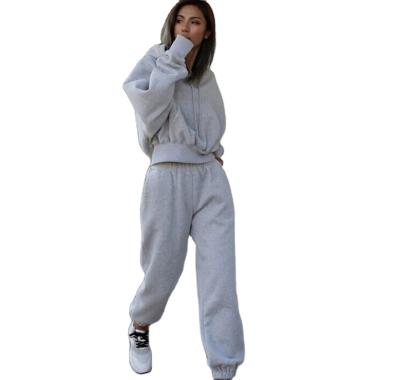 China 2021 Autumn Overall Woman Breathable Sweatpants And Hoodie Set Loose Women Casual Hoodies for sale