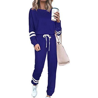 China 2021 Women's clothing fashion breathable two-piece sports and Para mujer leisure long sleeve tops and long pants sets for sale