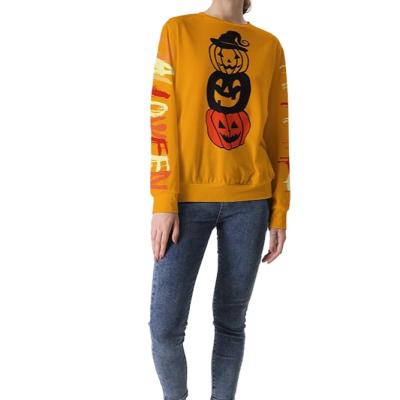 China 2021 Autumn And Winter Soft Casual O-neck Women's O-neck Breathable Fashionable Print Sweatshirt Halloween Print Sweatshirt for sale