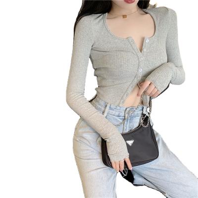 China 2021 Autumn New Fashion Long Thin Sleeve Women'S Short Cardigan Breathable Knitted Sweater for sale