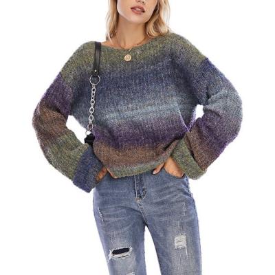 China Wholesale Color Patchwork Women's Casual Sweater Women's Casual Sweater Crewneck Breathable Clothing for sale