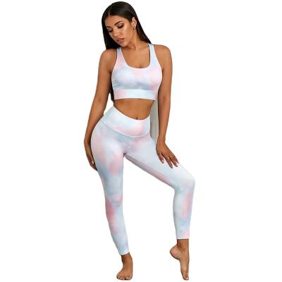 China 2021 Winter Women Clothing High Elastic Two Piece Set Yoga Gaiters Breathable Casual Sportswear Sleeveless Top Crop And Butt Lift for sale