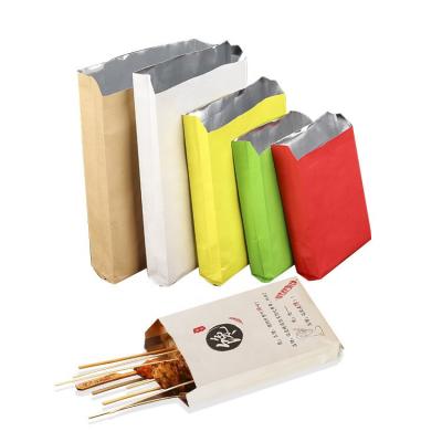 China Biodegradable Aluminum Foil Hot Pack Food Delivery Bags Paper Kebabs Bag for sale