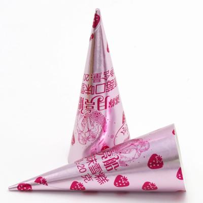 China Food Candy Wrapping Foil Wrap Rolled Ice Cream Cone for sale