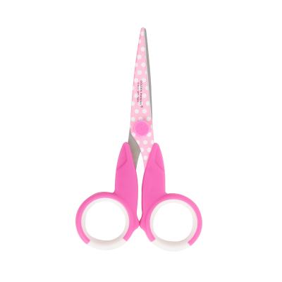 China Paper Cut 2.5MM 5.5 INCH Office Scissors Stainless Steel Student Scissors Plastic Handle School Student Safe Kids Scissorsrs for sale