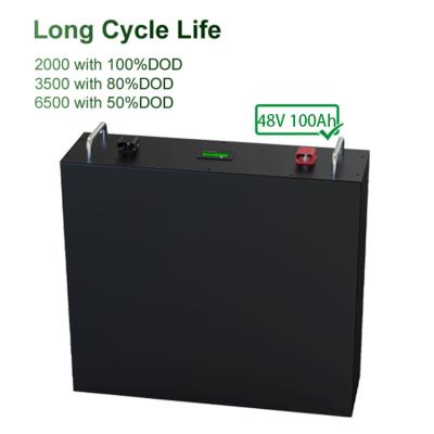 China Metal Case CERRNSS OEM 4000 Deep Cycles 5Kwh 10Kwh Solar Power Storage 100Ah 200Ah Battery 48V Lithium Ion Battery for sale