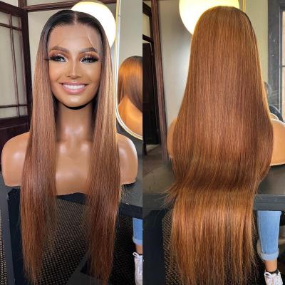 China Cherry Hair Straight Lace Front Wig For Color Women Brazilian Straight Human Hair Wigs 13X4 Lace Frontal Transparent Lace Front Wigs for sale