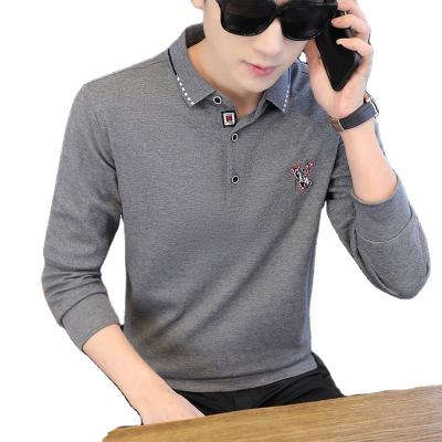 China Breathable Gray / Red / Black Polyester 50% Cotton 50% Plus Size Sleeved Men Long Shirts for sale