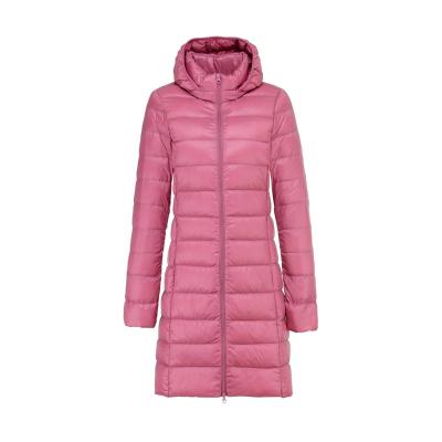 China 2022 Lightweight and Comfortable Women's Long Winter Jacket Spring and Nylon Down Jacket Outdoor Wind and Cold Proof Hooded Down Jacket for sale