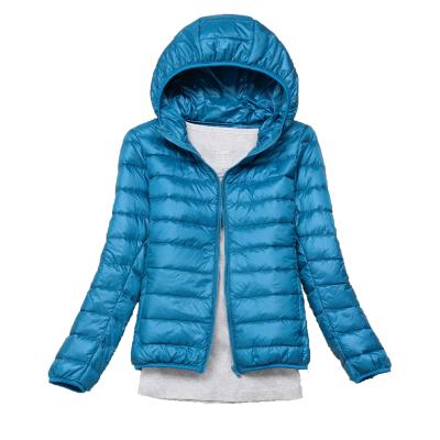 China Light weight and comfortable light weight and custom design women hooded warm down jacket for outdoor winter for sale