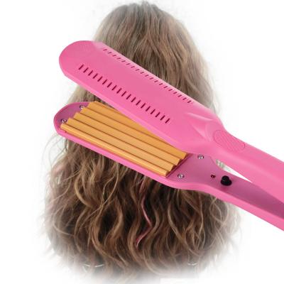 China Hotel Portable Small Fluffy Waves Corrugated Hair Straightener Brush Electric Ceramic Curling Crimper Curling Irons Styling Tools for sale