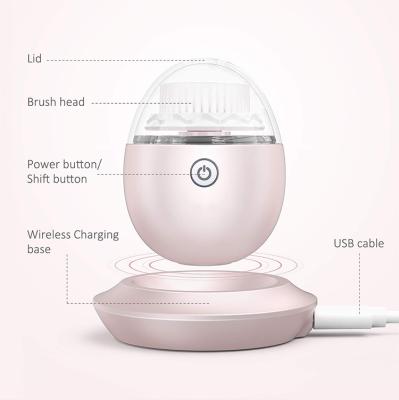 China Wholesale-Eco-friendly Rose Mini Face DEEP CLEANING Electric Sonic Cleansing Portable Luxury Facial Brush for sale