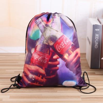 China Waterproof Custom Logo Bag 210D420D Polyester Drawstring Sports Backpack Promotional Bag Custom Polyester Drawstring Bag for sale