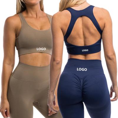 China 2022 Hot Sale Anti-Wrinkle Fitness Women Sports Yoga Set Gym Wear 2-Piece Bra Workout Apparel Crac! crack! seamless butt leggings sport suit for sale