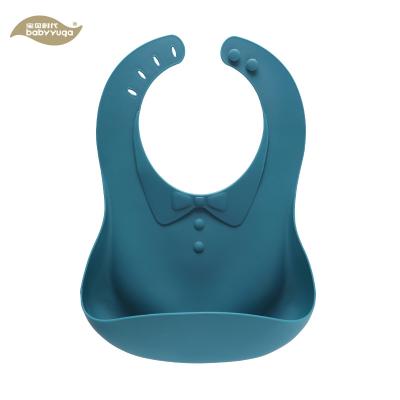 China Silicone Soft Waterproof Baby Bib With Food Catcher BH-403 for sale