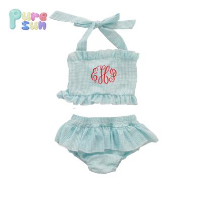 China Wholesale Cotton Seersucker Romper Bubble Babies Monogrammed Swimsuit High Quality Casual/Comfortable One Piece Swimsuit Clothing for sale