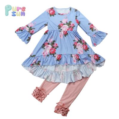 China 2018 OEM Casual / Cozy Vintage Flower Floral Boutique Outfits Kids Babies Clothing Sets USA for sale