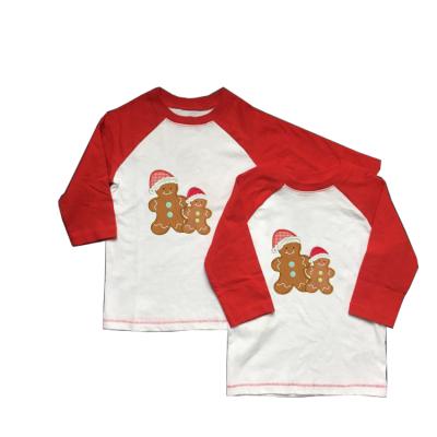 China Puresun New Fashion Gingerbread Shirts Girls Clothing Christmas Mom and Daughter Casual/Comfortable Clothes for sale