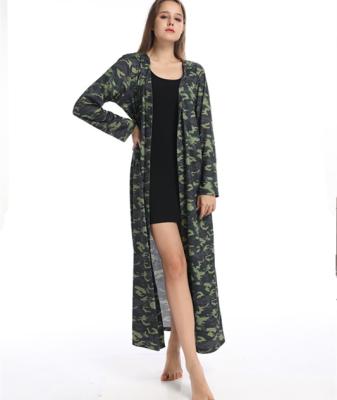 China Fashion Breathable Custom Design Women Long Kimono Gear Print Sleeve Cardigan Coat for sale