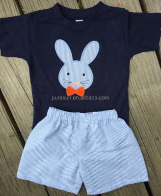 China 100% Cotton Spring Kids Boutique Outfits Easter Boy Clothing Set Wholesale Children's Boutique Shorts Set Summer Outfits for sale