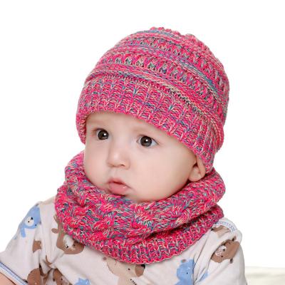 China HZM-18293 Acrylic Yarn Knitted Fleece Winter Snood Kids Winter Hat Scarf Sets Wholesale COMMON for sale