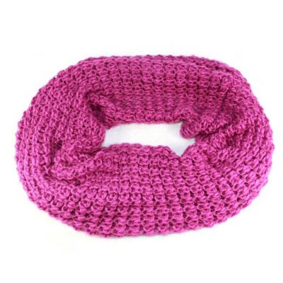 China HZW-13674 China Wholesale High Quality Nice Long Circle Knitted Winter Pink Scarf for sale